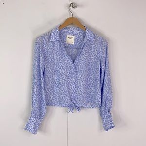 Abercrombie Tie Waist Button Down Casual Blouse